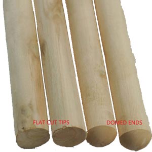 Sanded wood broom handles